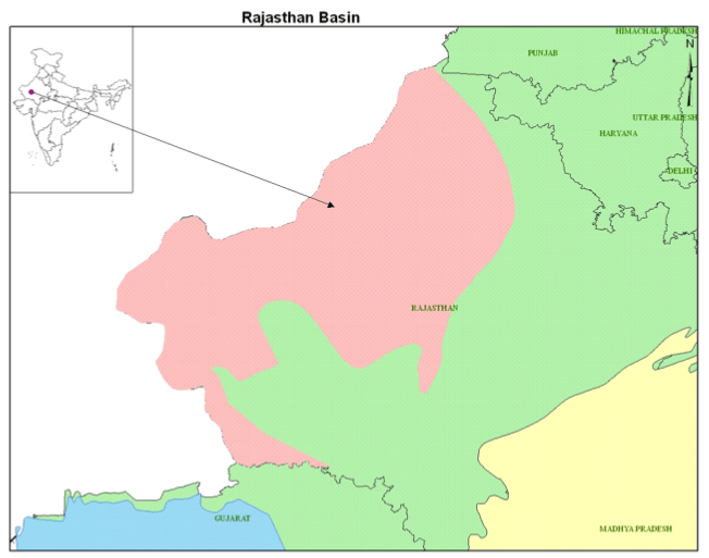 Hydrocarbon Rajasthan Basin geo Location Map