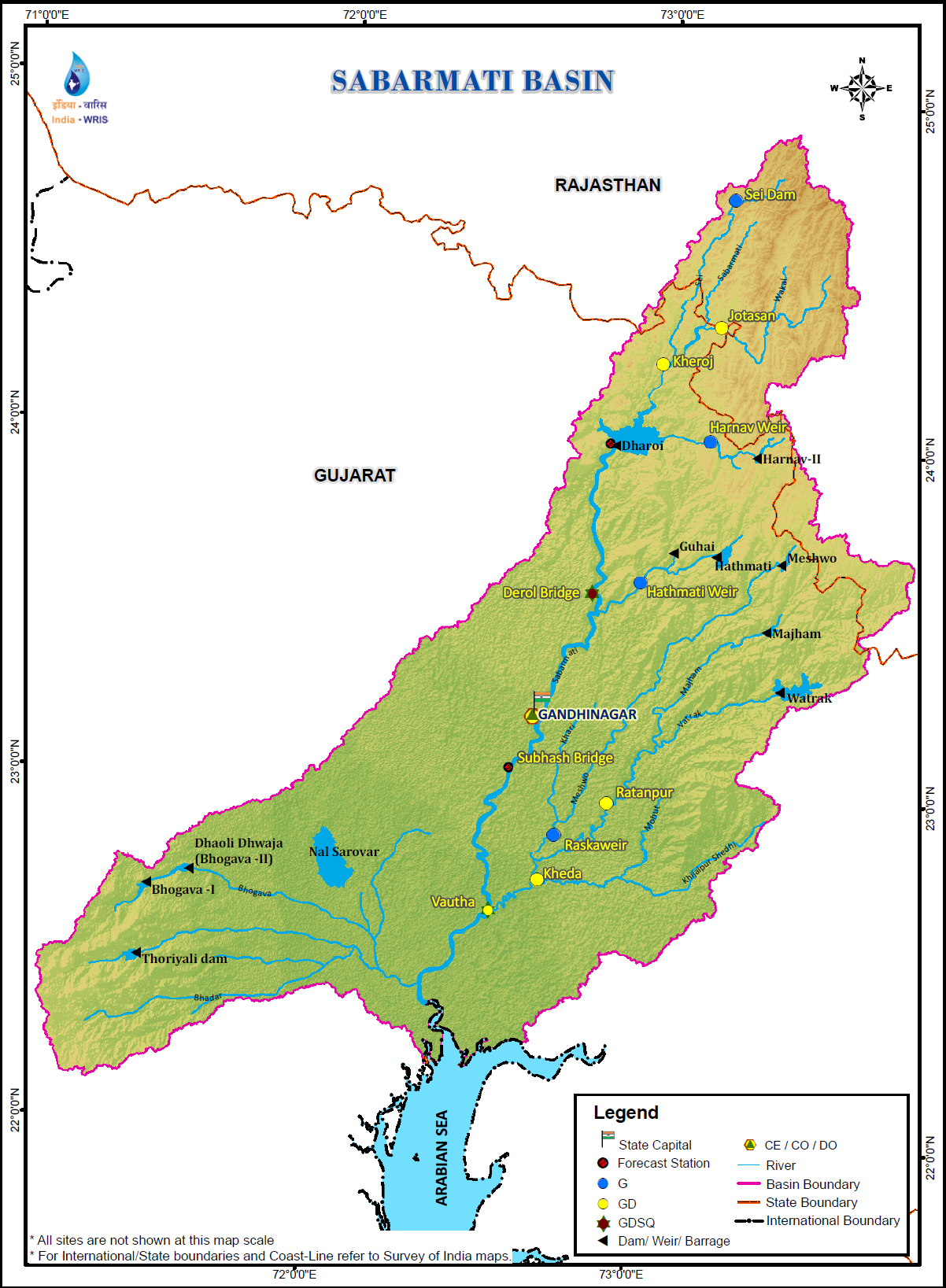 Sabarmati River Tributaries Basin Dams Concerns RajRAS   Sabarmati Basin 