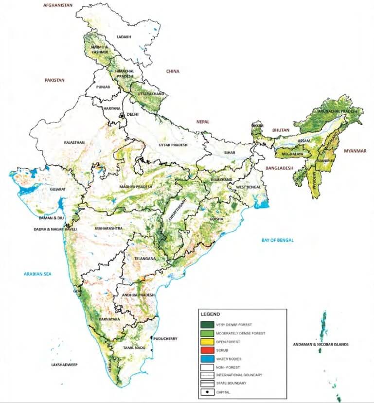 India State of Forest Report 2019 Released | Prakati