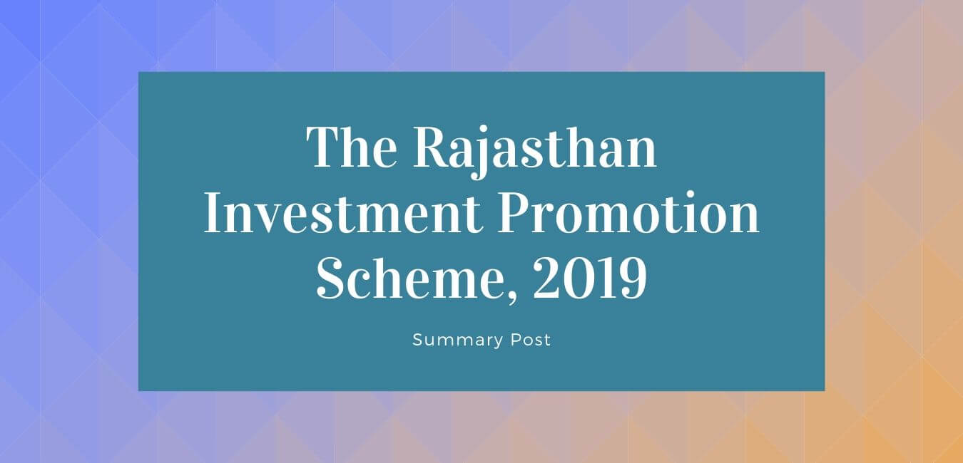 Rajasthan Investment Promotion Scheme 2019 RIPS 2019 RajRAS RAS