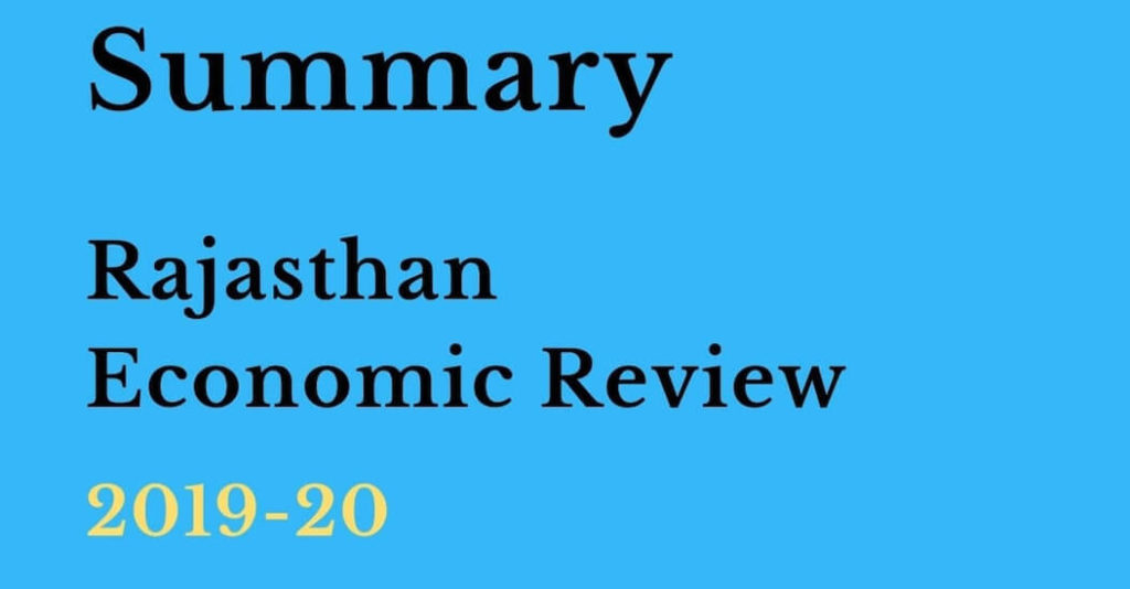 Summary Economic Review of Rajasthan 2019-20