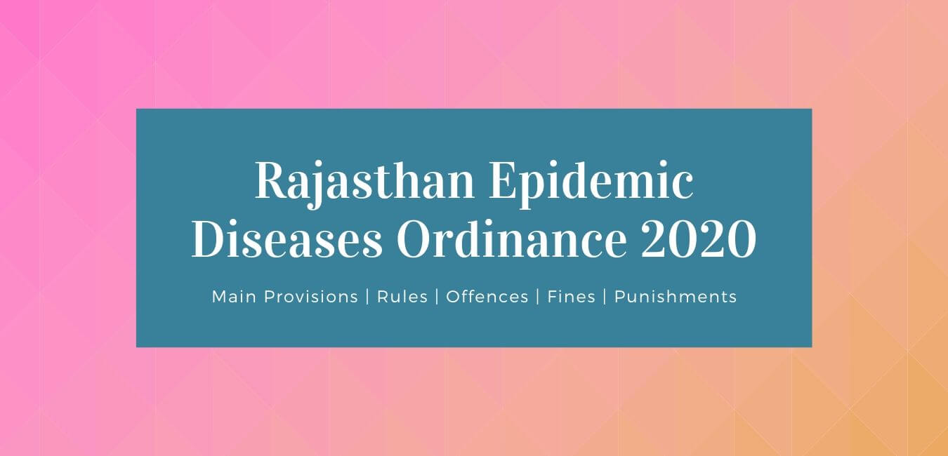 Rajasthan Epidemic Diseases Ordinance 2020 Rules Offences Fines Punishment