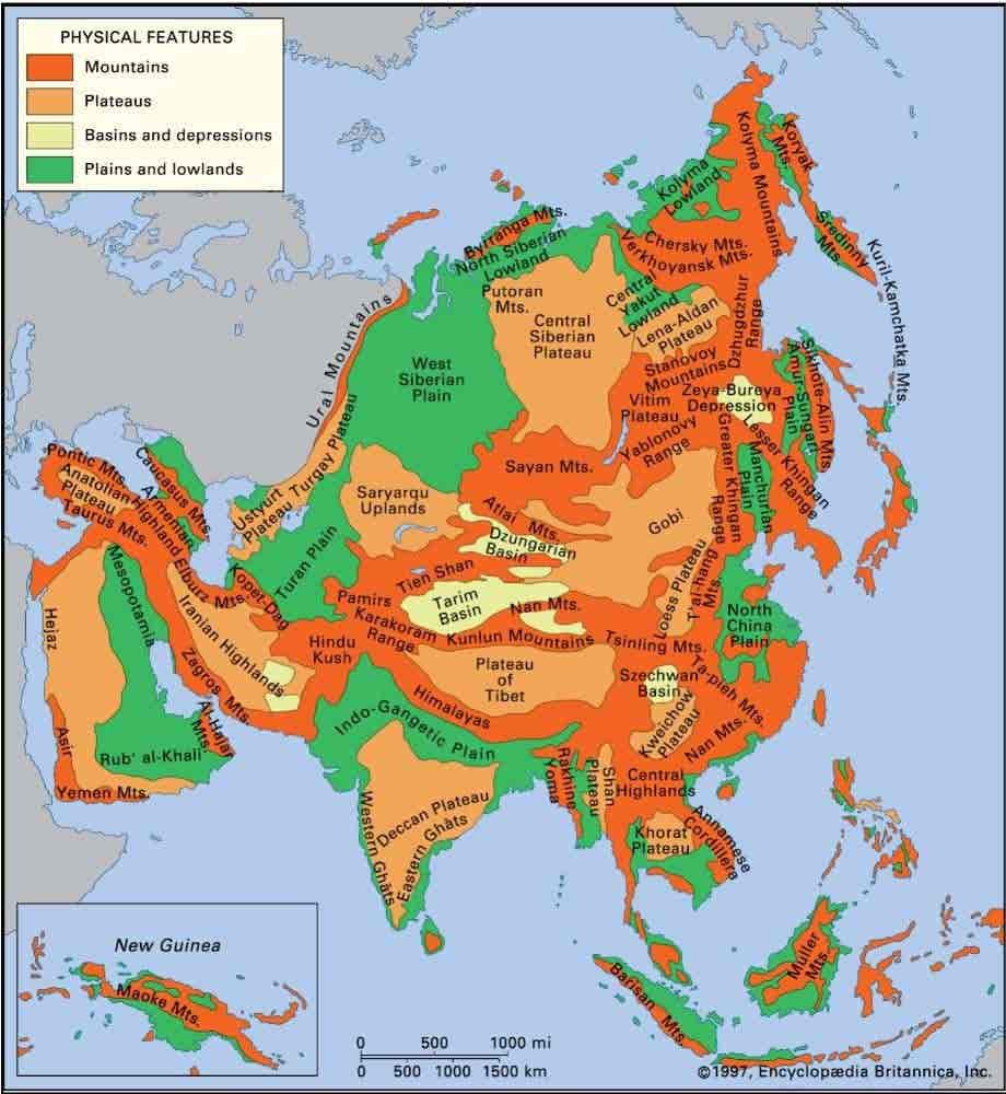 Tibet plateau Pamir Plateau (Roof of the World), Anatolia Plateau
Armenian highlands
Iran Plateau
Arabian Plateau, Potwar, Deccan, Chota Nagpur, Shan, Da Lat/Lam Vien, Loess, Yuan Plateau, (Ustyurt Plateau), Plateau of central , Mongolian, Khorat
