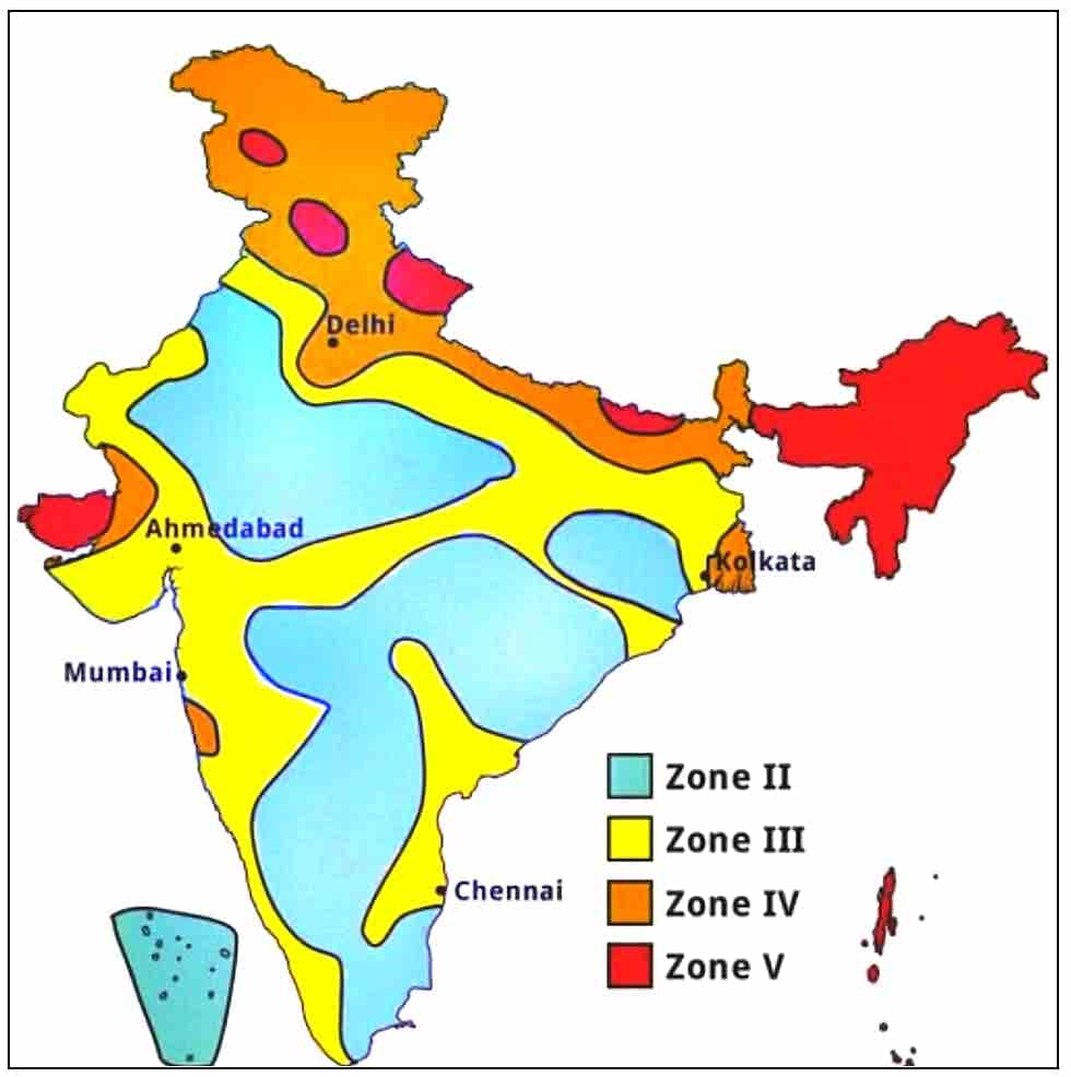 Earthquake distribution in India