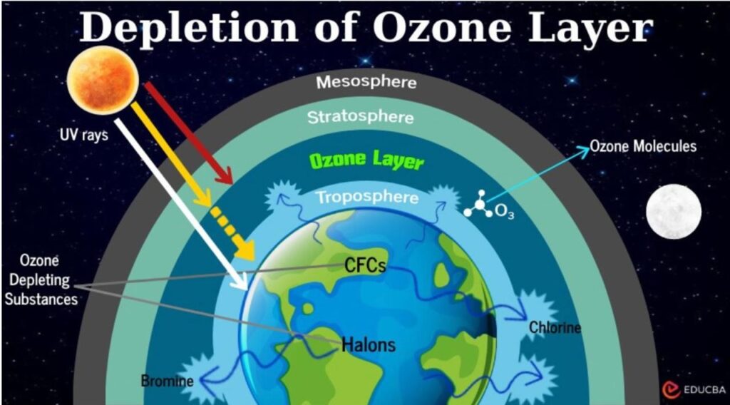 Depletion of the ozone layer