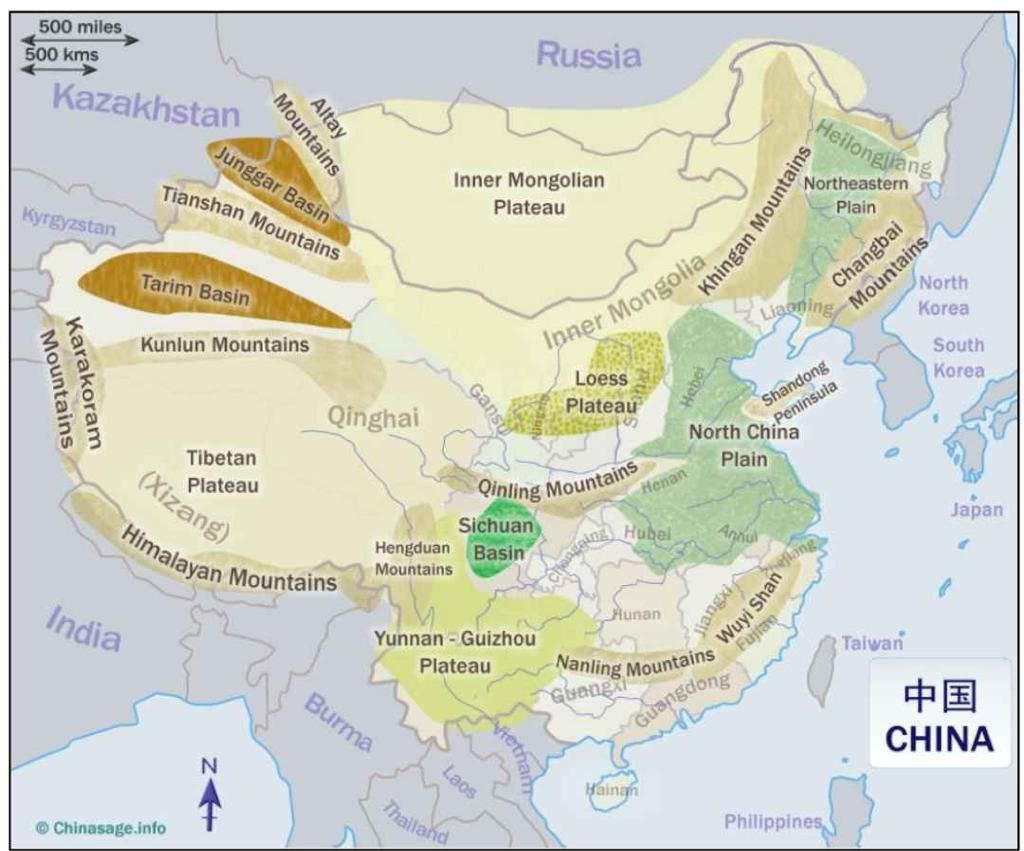 Altai Mountains, Tian shan mountain range, Great Khingan, Kunlun Shan Mountains, Wuyi Shan, Nanling, Rayu mountain ranges, Suleman, Kirthar Mountains, Salt Range
