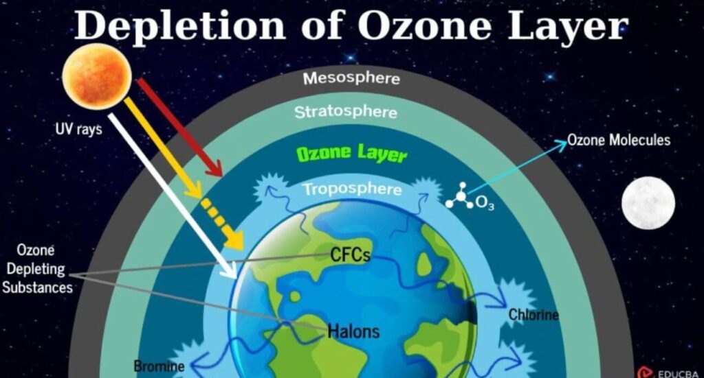 Depletion of the ozone layer