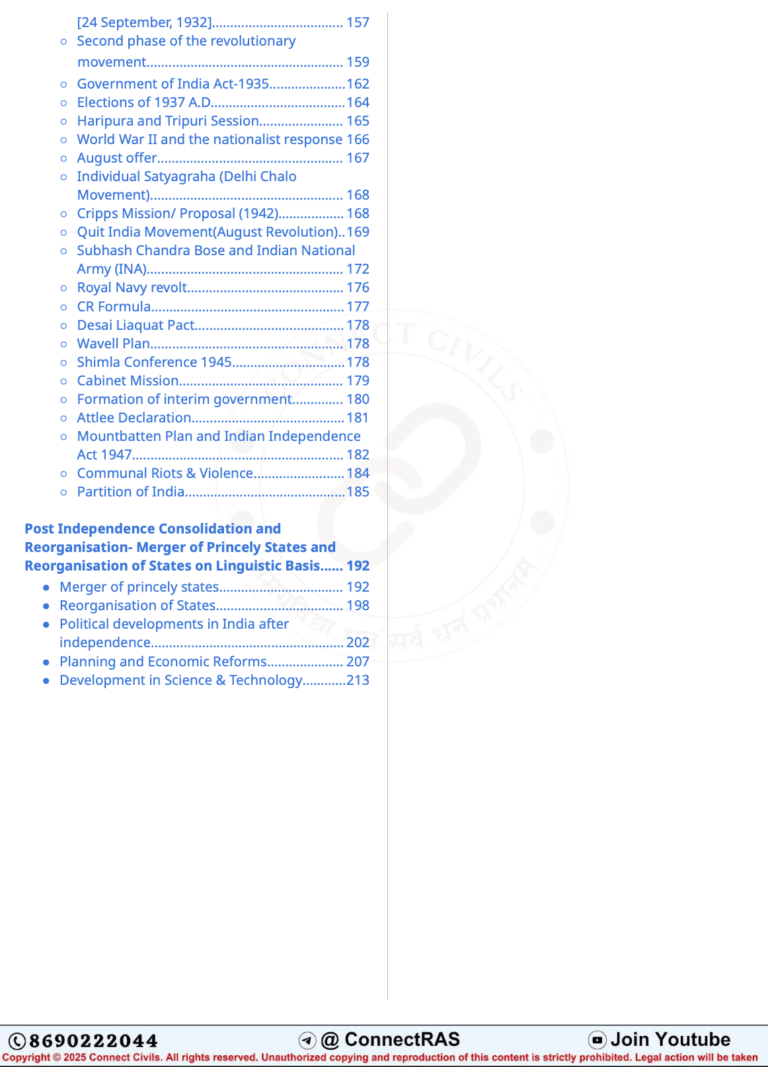 Modern Indian History Notes (2026–27 Edition): English Medium - Connect ...