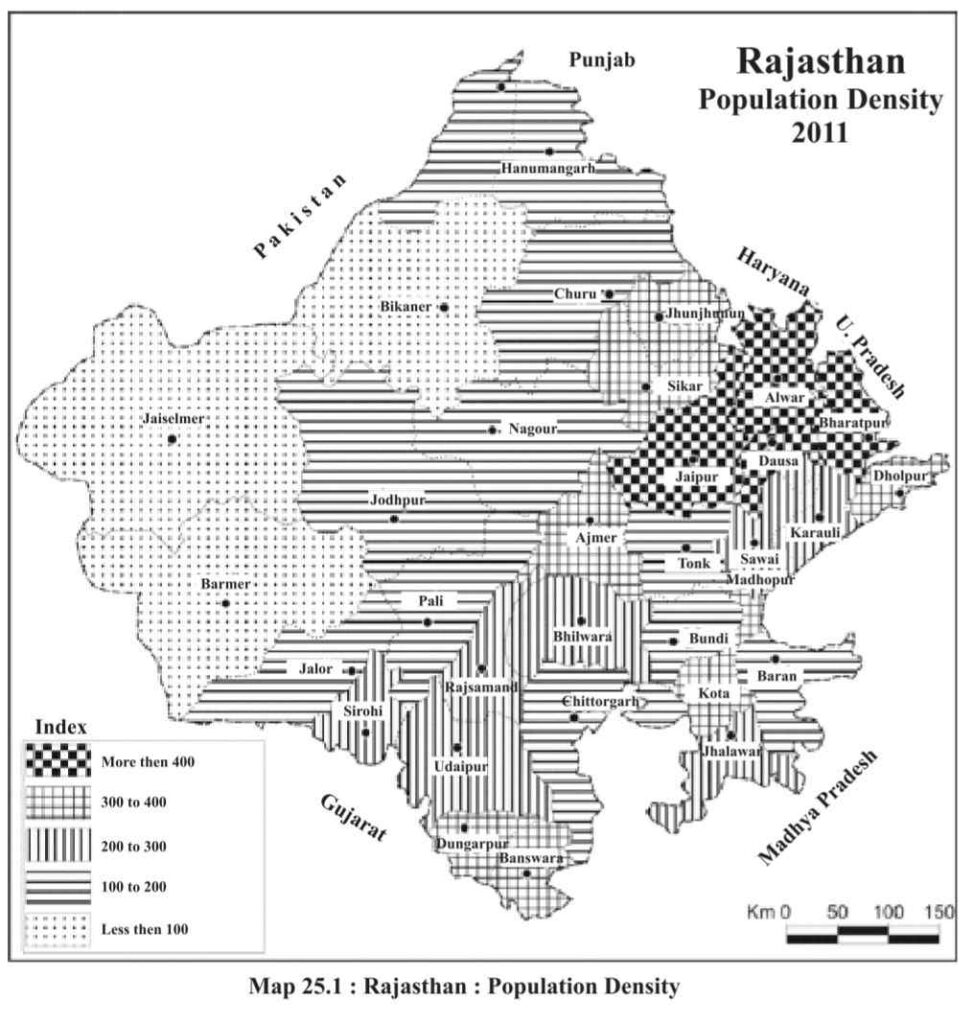 Population growth density literacy and sex-ratio
