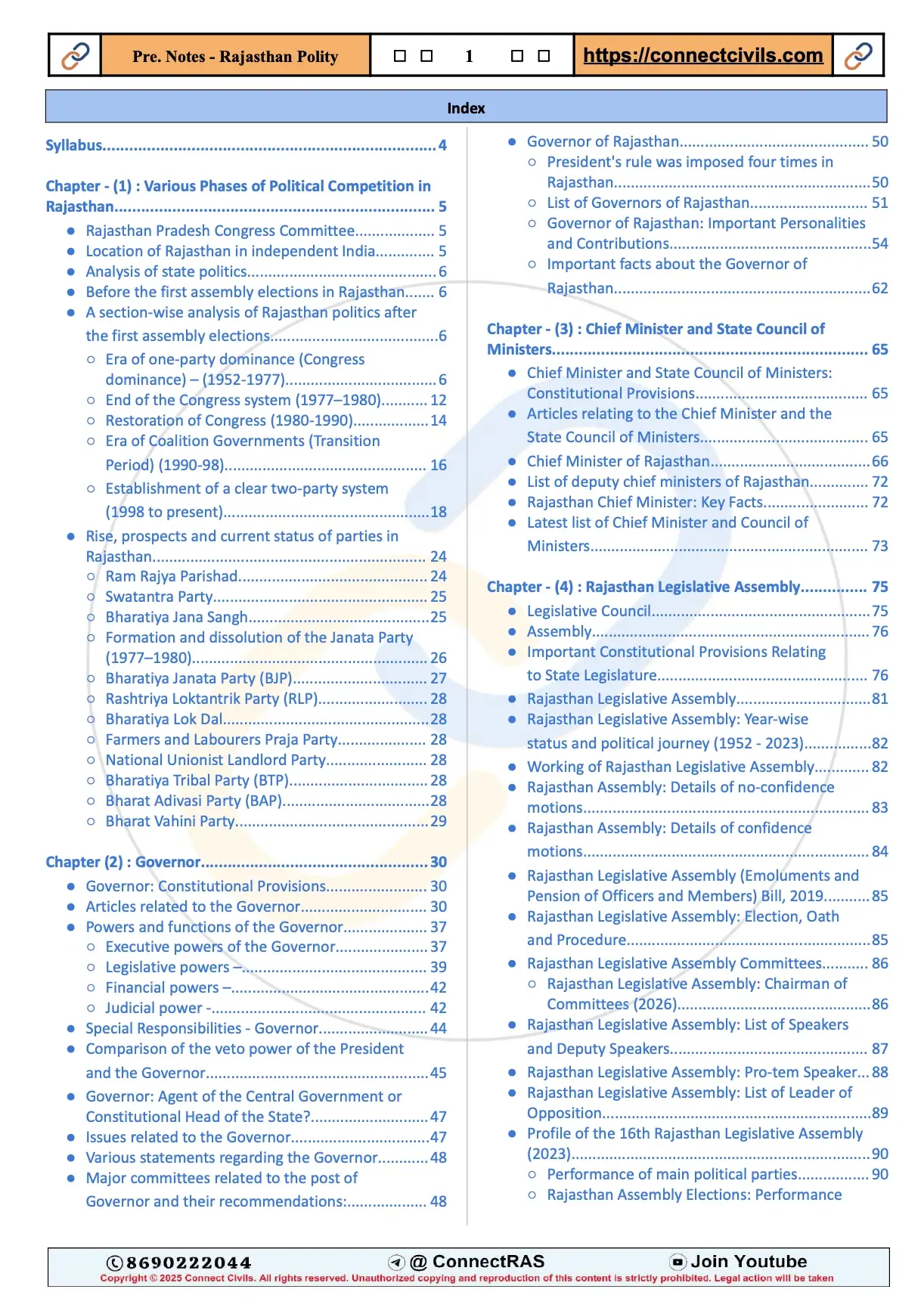 Rajasthan Polity PDF Notes (2026–27 Edition): English Medium - Image 2